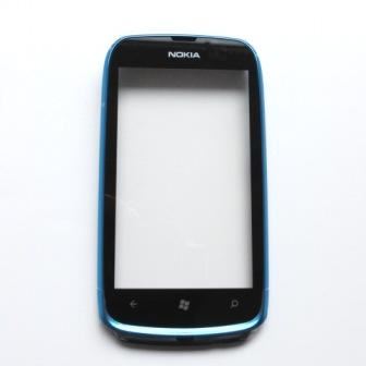 Nokia Lumia 610 Cyan Predný kryt vrátane Dotyku
