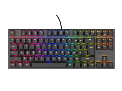 Genesis herná mechanická klávesnica THOR 303/TKL/RGB/Outemu Peach Silent/Drôtová USB/US la