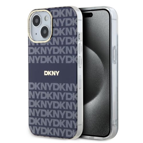 DKNY PC/TPU Repeat Pattern Tonal Stripe Magsafe Zadní Kryt pre iPhone 13 Blue