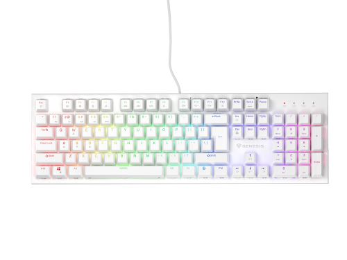 Genesis herná mechanická klávesnica THOR 303/RGB/Outemu Brown/Drôtová USB/US layout/Biela