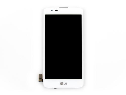 LG K8 K350 LCD displej + dotyk + predný kryt biely