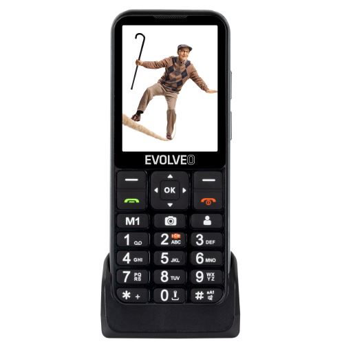 EVOLVEO EasyPhone LT, mobilní telefon pro seniory s nabíjecím stojánkem