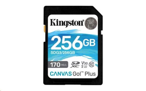 Kingston Canvas Go Plus/SDXC/256GB/170MBps/UHS-I U3/Class 10