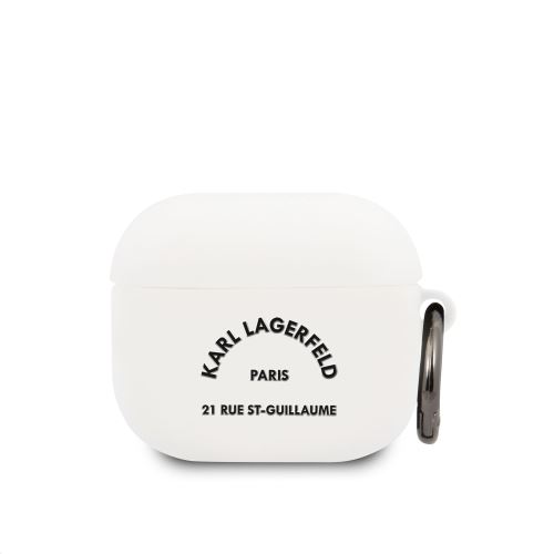 Karl Lagerfeld Rue St Guillaume silikónové puzdro pre Airpods 3 White
