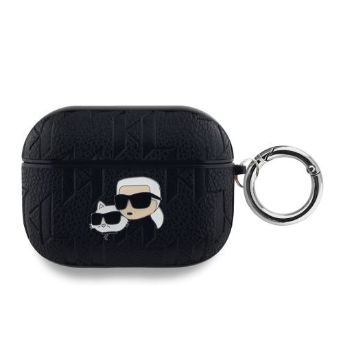 Karl Lagerfeld PU Embossed Karl and Choupette Heads puzdro pre AirPods Pro Black