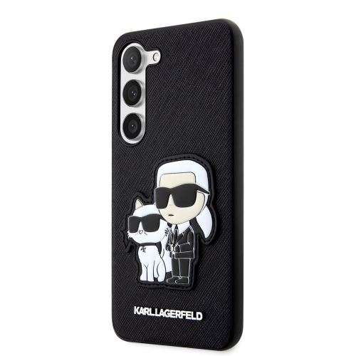 Karl Lagerfeld PU Saffiano Karl and Choupette NFT Zadní Kryt pre Samsung Galaxy S23 Black