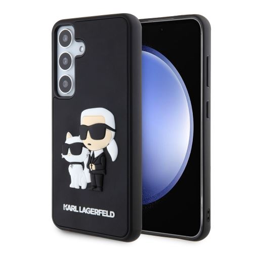 Karl Lagerfeld 3D Rubber Karl and Choupette Zadní Kryt pre Samsung Galaxy S24 Black