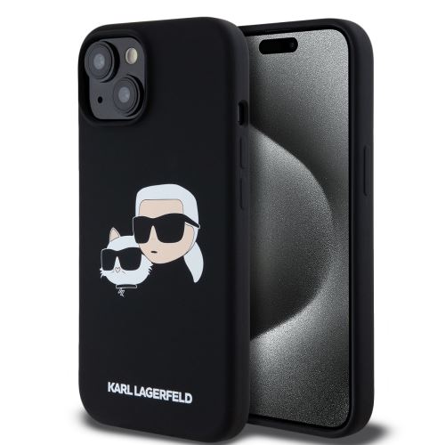Karl Lagerfeld Liquid Silicone Double Heads Magsafe Zadní Kryt pre iPhone 15 Pro Max Black