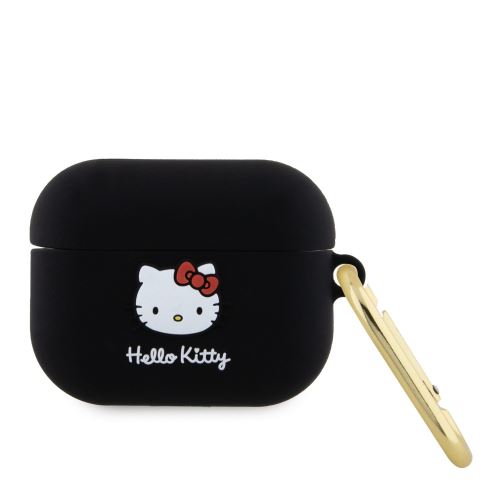 Hello Kitty Liquid Silicone 3D Kitty Head Logo puzdro pre AirPods Pro Black