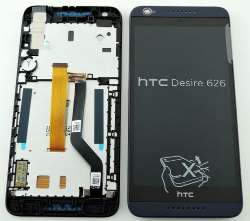 LCD displej + dotyk + predný kryt Navy Blue pre HTC Desire 626G/626G+