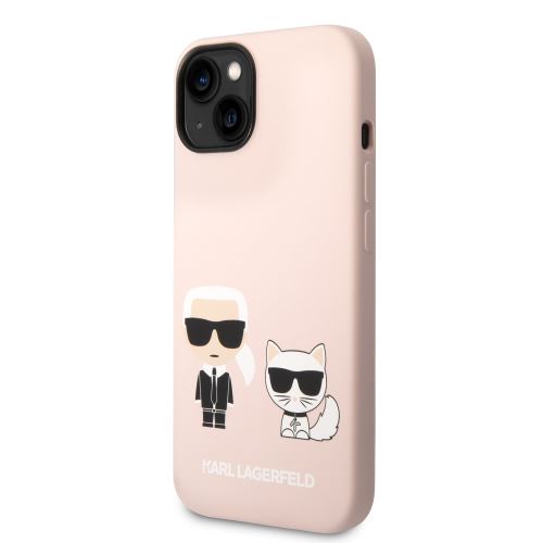 Karl Lagerfeld MagSafe Kompatibilní Kryt Liquid Silicone Karl and Choupette pre iPhone 14 Plus Pink