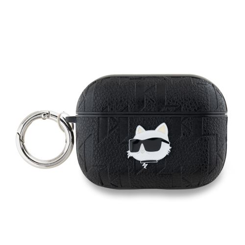 Karl Lagerfeld PU Embossed Choupette Head puzdro pre AirPods 3 Black