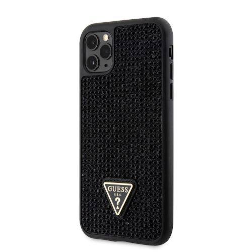 Guess Rhinestones Triangle Metal Logo Kryt pre iPhone 11 Pro Black