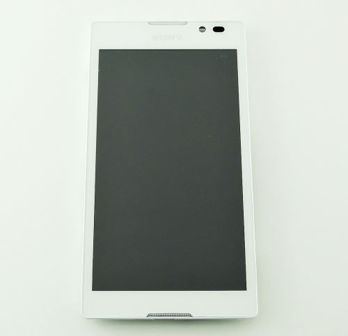Sony C2305 Xperia C predný kryt + LCD displej + dotyk biela