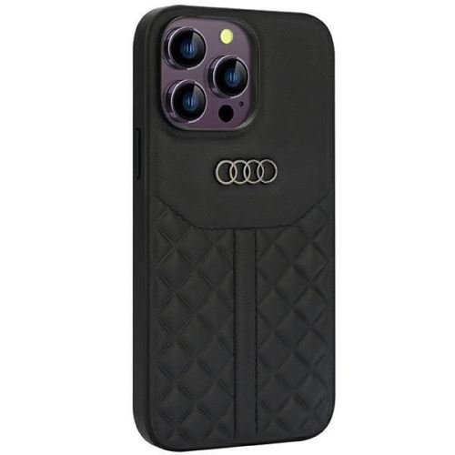 Audi Genuine Leather Zadní Kryt pre iPhone 14 Pro Max Black