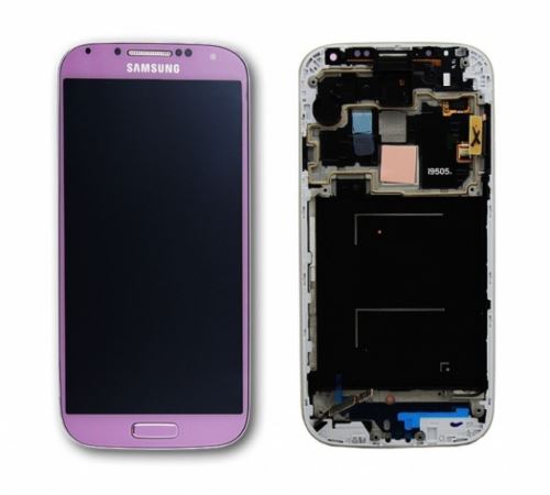 LCD displej + dotyk + predný kryt Samsung i9505 Galaxy S4 Pink