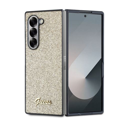 Guess PC/TPU Glitter Flakes Metal Logo Zadní Kryt pre Samsung Galaxy Z Fold 6