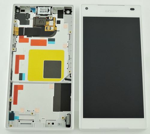 Sony E5803/E5823 Z5 Compact predný kryt + LCD displej + dotyk biela