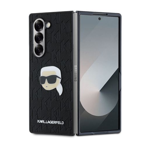 Karl Lagerfeld PU Saffiano Monogram Karl Head Zadní Kryt pre Samsung Galaxy Z Fold 6 Black