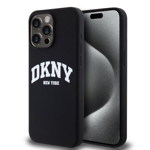 DKNY Liquid Silicone Arch Logo MagSafe Zadní Kryt pre iPhone 15 Pro Max Black