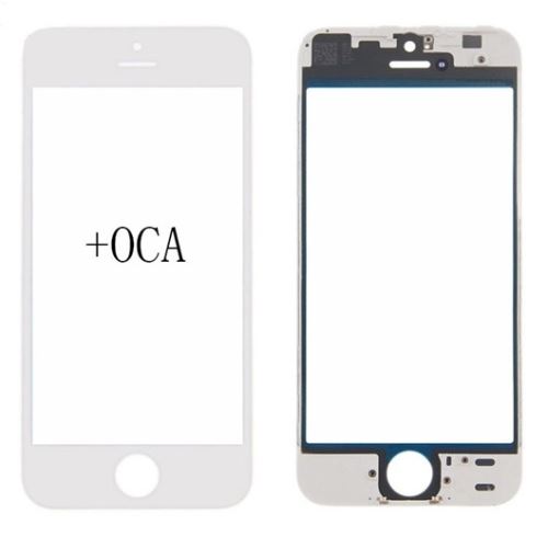 Apple iPhone 5S,SE sklo+rámček+OCA bílé