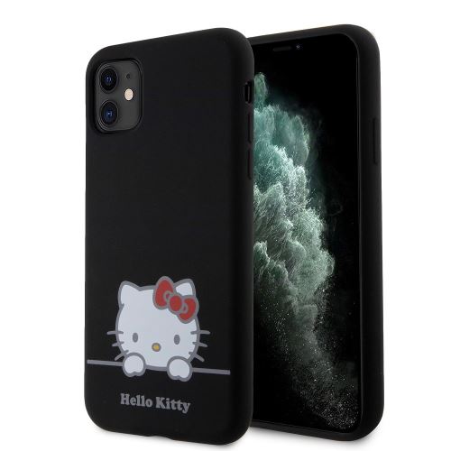 Hello Kitty Liquid Silicone Daydreaming Logo Zadní Kryt pre iPhone 11 Black