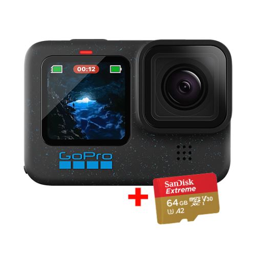 GoPro HERO12 Bundle with SD Card 64GB - Black