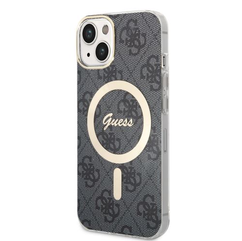 Guess 4G IML MagSafe Kompatibilní Zadní Kryt pre iPhone 14 Black