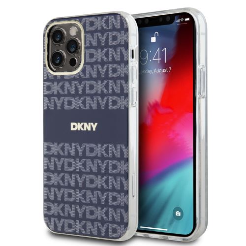 DKNY PC/TPU Repeat Pattern Tonal Stripe Magsafe Zadní Kryt pre iPhone 12/12 Pro