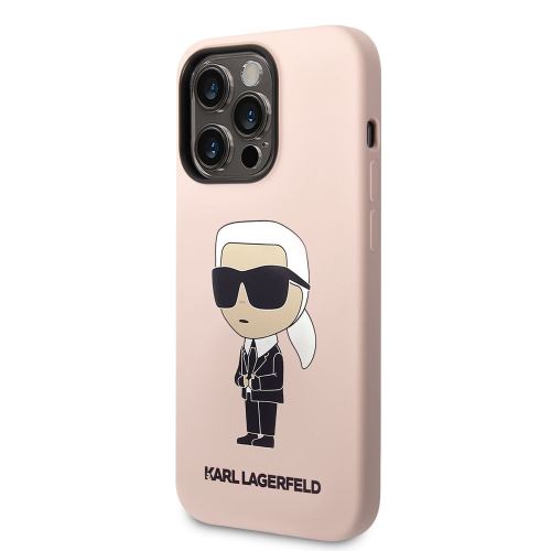Karl Lagerfeld Liquid Silicone Ikonik NFT Zadní Kryt pro iPhone 14 Pro Max