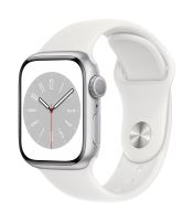 Apple Watch S8/41mm/Silver/Sport Band/White