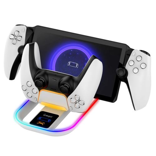 iPega P5P11 Charger Dock s RGB 2v1 pre Playstation Portal Remote Player a PS5 Ovladač White