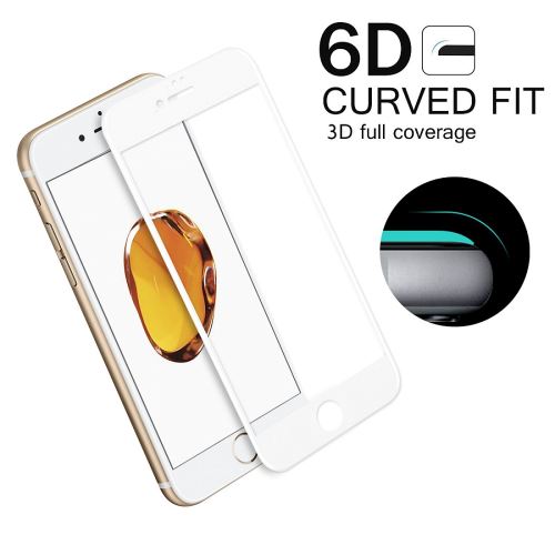 Apple iPhone 6+,6S+ 6D tvrdené sklo biele