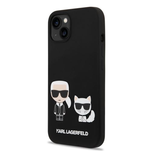 Karl Lagerfeld MagSafe Kompatibilní Kryt Liquid Silicone Karl and Choupette pre iPhone 14 Plus Black