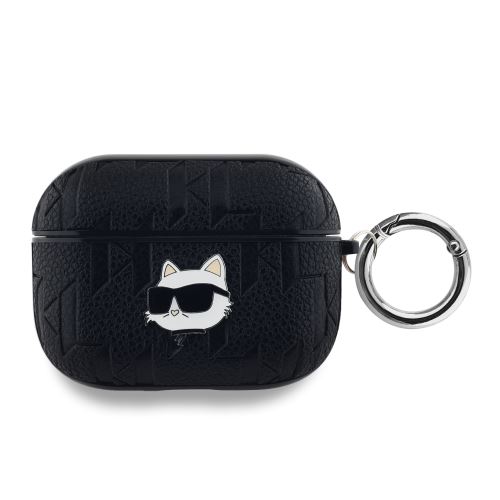 Karl Lagerfeld PU Embossed Choupette Head puzdro pre AirPods Pro Black