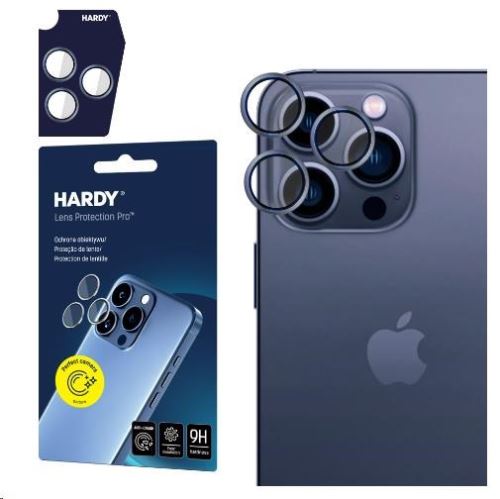 3mk ochrana kamery HARDY Lens Protection Pro pre iPhone 15 Pro Max Blue