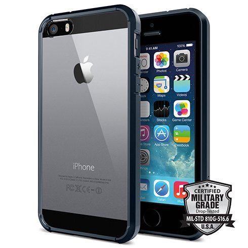 Spigen Ultra Hybrid puzdro pre Apple iPhone 5/5s/SE Metal Slate