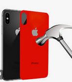 iPhone X,XS zadné tvrdené sklo červené