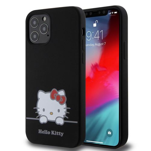 Hello Kitty Liquid Silicone Daydreaming Logo Zadní Kryt pre iPhone 12/12 Pro Black