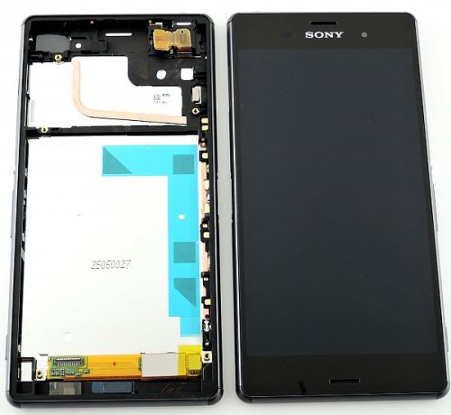 LCD displej + dotyk + predný kryt Black Sony D6603, D6643, D6653 Xperia Z3