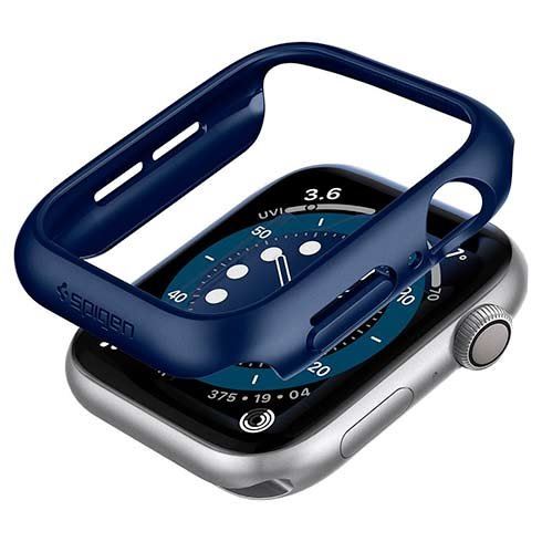 Spigen kryt Thin Fit pre Apple Watch 4/5/6/SE/SE 2 44mm - Metallic Blue