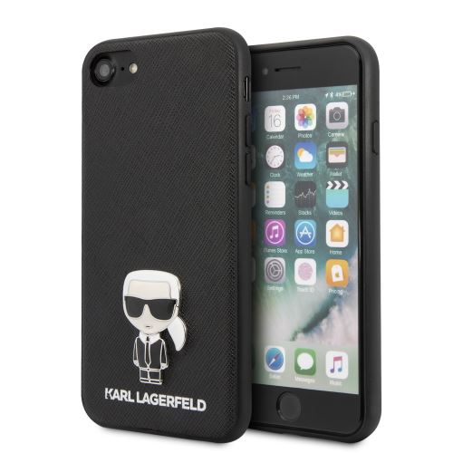 Karl Lagerfeld Saffiano Iconic kryt pre Apple iPhone 7/8/SE2020 Black