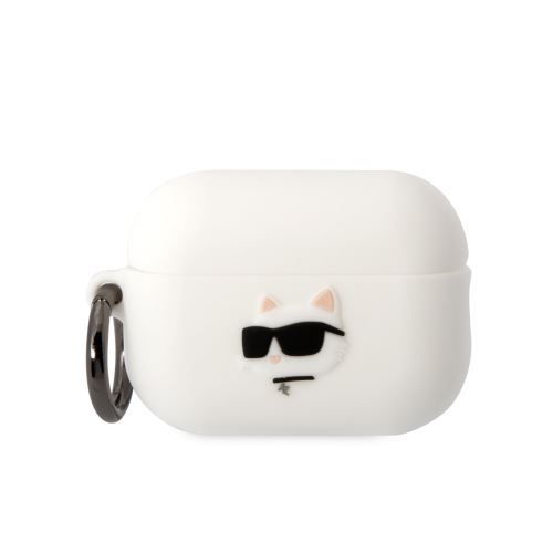 Karl Lagerfeld 3D Logo NFT Choupette Head Silikonové puzdro pre Airpods Pro 2 White
