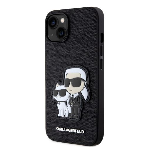 Karl Lagerfeld PU Saffiano Karl and Choupette NFT Zadní Kryt pre iPhone 13 Black