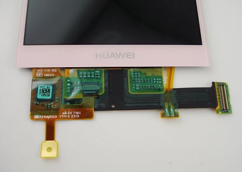 Huawei Ascend P6 LCD displej + dotyk + predný kryt Pink