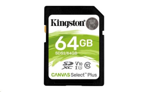 Kingston Canvas Select Plus U1/SDXC/64GB/100MBps/UHS-I U1/Class 10