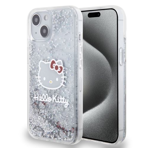 Hello Kitty Liquid Glitter Electroplating Head Logo Zadní Kryt pre iPhone 13 Transparent
