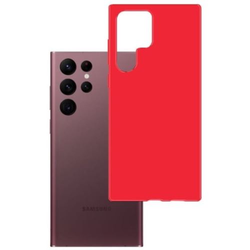3mk ochranný kryt Matt Case pre Samsung Galaxy S22 Ultra (SM-S908) strawberry/červená
