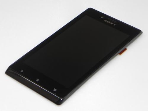 LCD displej + dotyk + predný kryt Sony Xperia J ST26i Black SWAP