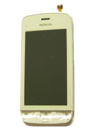 Nokia C5-03 White predný kryt vrátane dotyku OEM